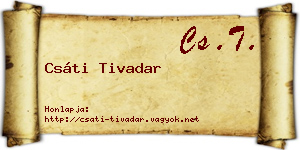 Csáti Tivadar névjegykártya